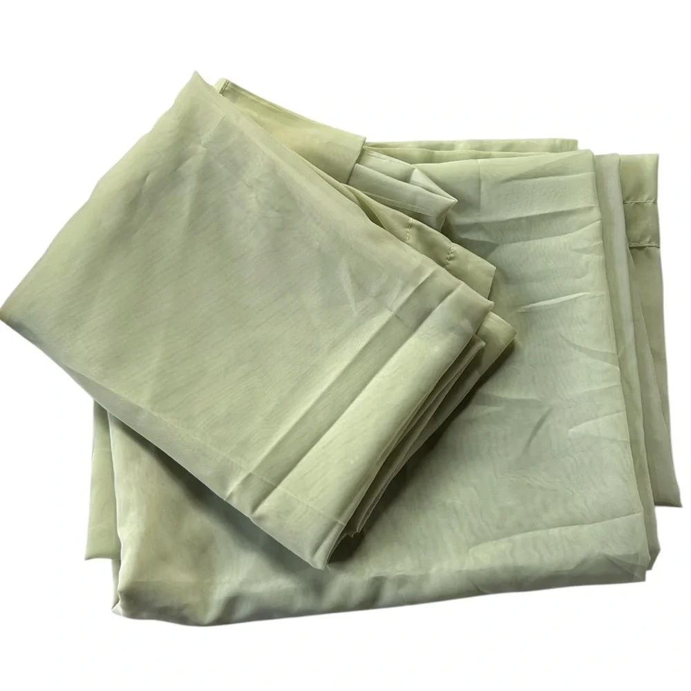Light Sage Sheer Curtain Panel Set